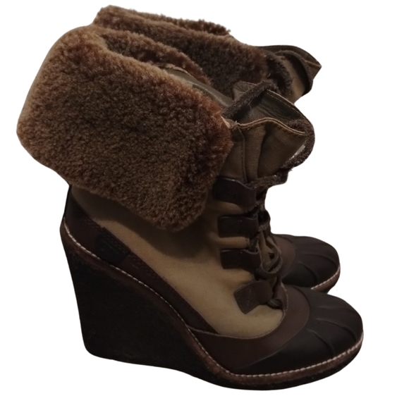 Tory Burch Fairfax Wedge Boots - Picture 1 of 6